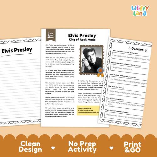 Elvis Presley Biography Passages King of Rock and Roll Reading Writing ...