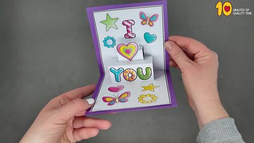 Valentines Day Pop Up Card Template by 10 Minutes of Quality Time