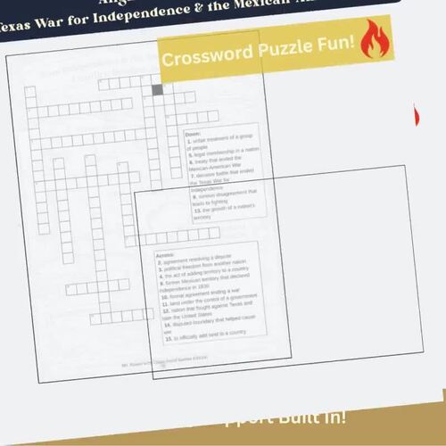 The Texas War for Independence & Mexican-American War • Puzzle Pack ...