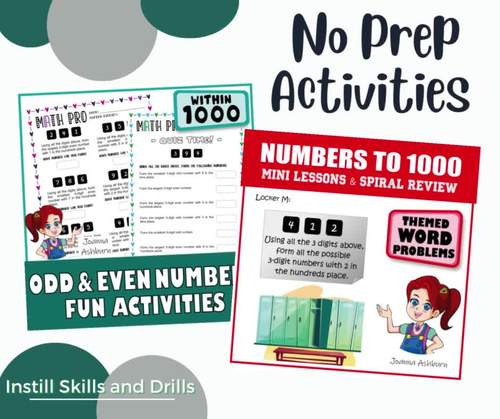 Odd and Even Numbers Math Riddles and Morning Work | 3 Digit Numbers BUNDLE