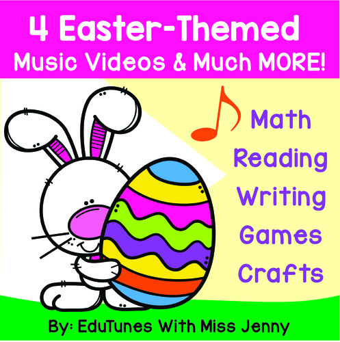 Preview of Spring and Easter Time Bunny Themed Videos and Academic Activities