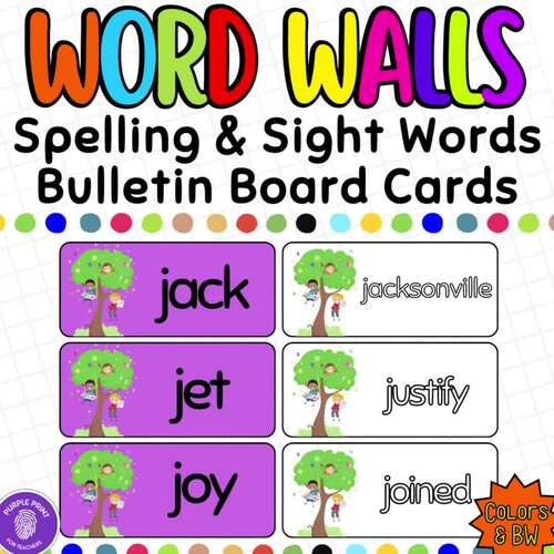 Letter J Spelling and Sight Words Word Wall Bulletin Board Kit Pretty