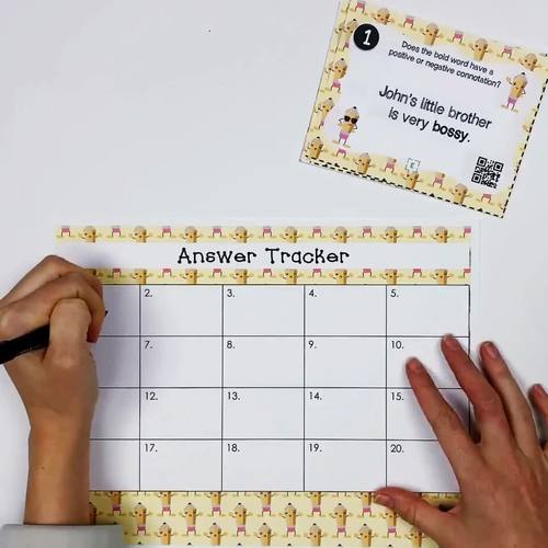 Connotation Task Cards with QR Codes Self-Checking for Distance Learning