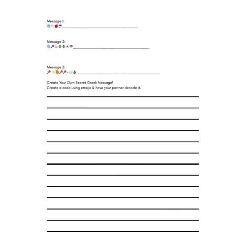 Ancient Greek Alphabet Decoder Pack | Reading Passage, Emoji Code Activity