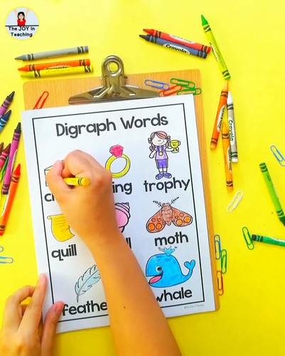 Digraph Poster and Coloring Pages by The Joy in Teaching | TpT