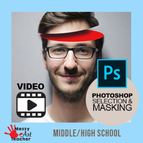 Preview of VIDEO STREAM for Adobe Photoshop CC 2019 Layers and Masks Sliced Head Composite