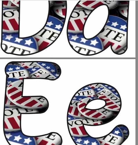 ELECTION DAY Themed Letter, Number & Bunting Sets BULLETIN BOARD