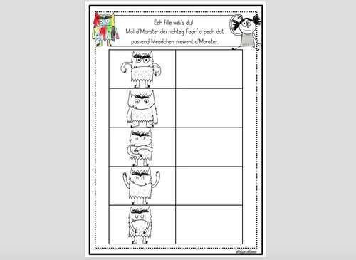 D'Faarwemonster a seng Emotiounen by Quatsch Kätti | TPT