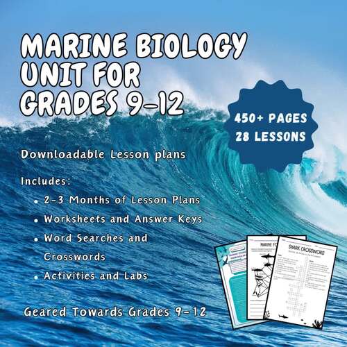 Marine Biology Unit for Grades 9-12 (High School) by SeantistsClassroom