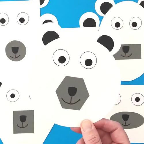 Winter Craft - Polar Bear Craft - Shape Polar Bear - Shape Unit | TpT