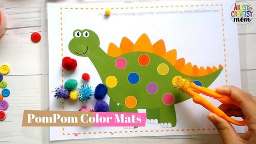 Dinosaur Pom Pom Mats by ArtsyCraftsyMom | Teachers Pay ...