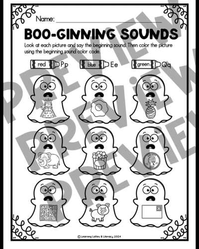 Halloween Beginning Sounds Worksheets Kindergarten Beginning Sounds ...