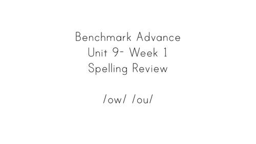 Preview of Benchmark Advance First Grade Unit 9 Week 1 Spelling Video (ow, ou)