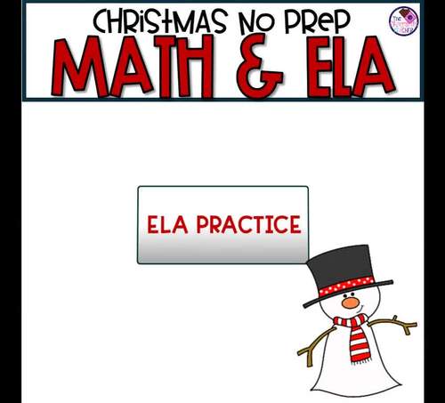 Christmas No Prep Math and ELA Worksheets by The Chocolate Teacher