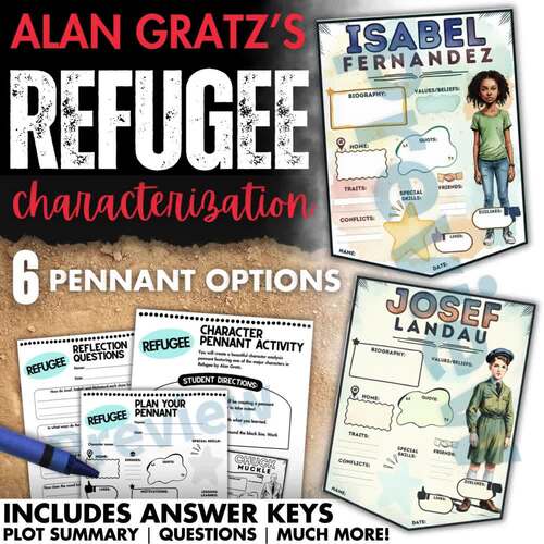 Refugee by Alan Gratz Characterization Pennant Character Activity Novel ...