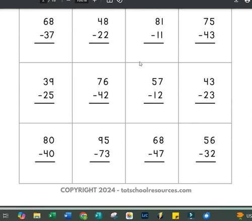 2-Digit Subtraction - With and without regrouping/borrowing - 2nd grade ...