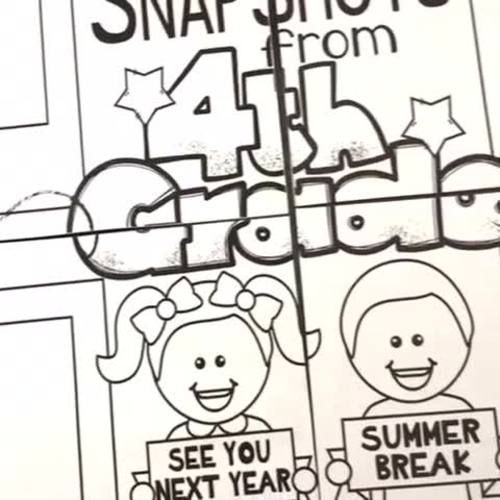 End of the Year Partner Poster: 4th Grade Memories: 4-Panel ...