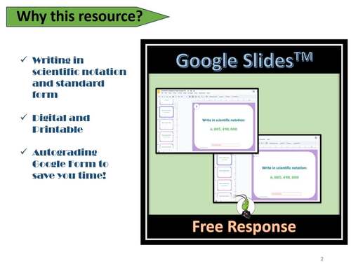 Scientific Notation Task Cards Algebra 1 Task Cards | Google Form and ...