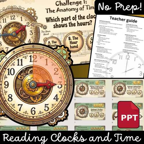 Time and Digital clock Telling Time Escape Room | Reading Time Math Game