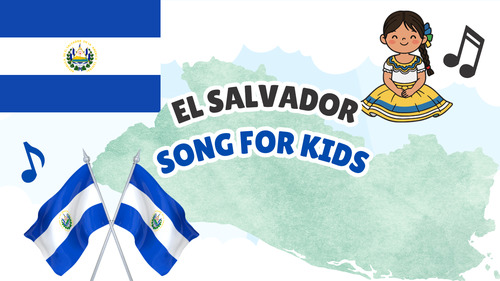 Preview of El Salvador Song for Kids | Central America Geography Music Video + Lyrics PDF +