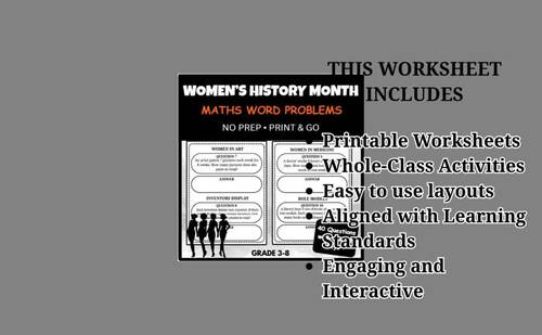 Women’s History Month Math Word Problems – 40 Engaging Word Problems ...