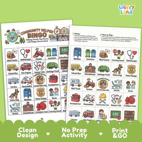 Community Helpers BINGO Game | Labor Day Social Studies Activity | 10 ...