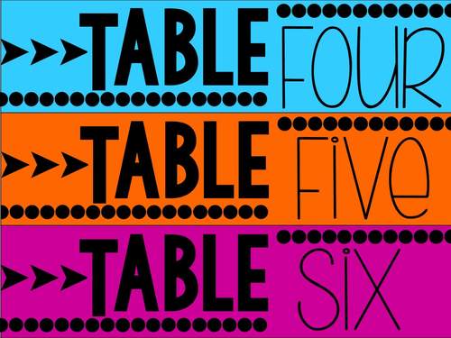 Rectangle and Circle Table Numbers by Page Products | TPT