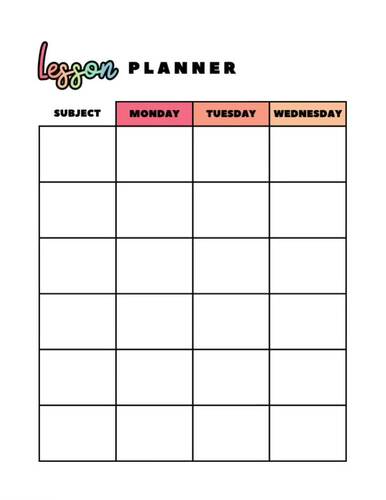 Lesson Planner Pack Printable by Little Rainbow School House | TPT