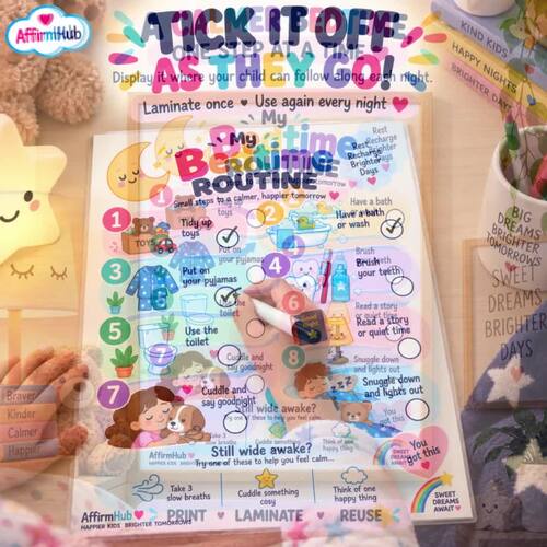 Bedtime Routine Chart for Kids | Visual Schedule | ADHD & Special Education
