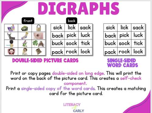 Digraph Picture & Word Cards | Worksheets | Digraphs & Blends | Game ...