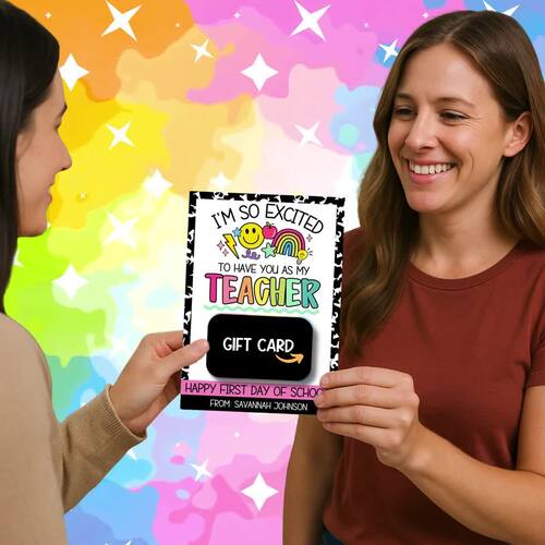 Back to School Teacher Bright Gift Card Holder, First Day of School ...