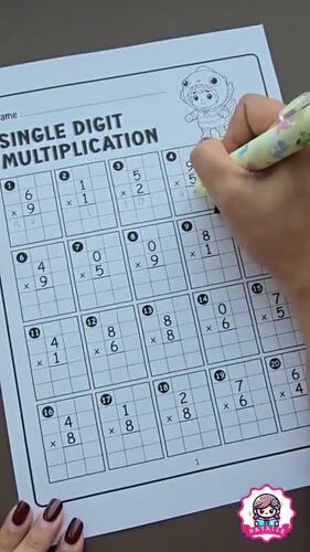 Grid Paper Single Digit Multiplication Worksheets | Graph Paper Math Activities