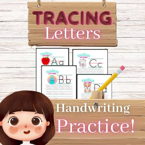 Kindergarten Alphabet Handwriting Tracing Worksheets by Fluky Creative ...