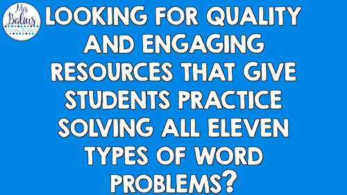 Digital Problem Solving Google Slides™ Separating Start Unknown Math 1.OA.1
