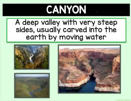 Earth Science LANDFORMS GOOGLE SLIDES + EASEL Activities & EASEL Assessment