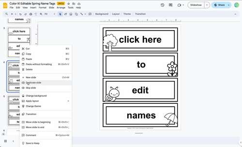 Color It! Editable Spring Name Tags by Creative Teaching Lab | TPT