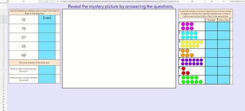 Digital Math Pixel Art Mystery Picture 2nd Grade 2.OA.3 Even and Odd ...