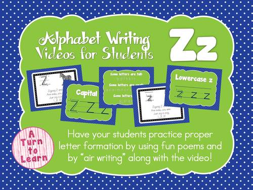 Alphabet Writing Video - Zz by A Turn to Learn | TPT