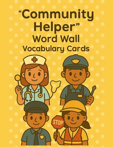 Community Helpers Word Wall Vocabulary Cards | TPT