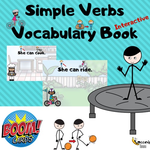 Preview of Simple Verbs - Interactive Book {Digital Task Card Deck}