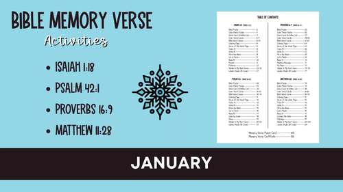 January Bible Memory Verse Activities BUNDLE by The Jillybean Jar