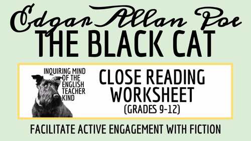 "The Black Cat" by Edgar Allan Poe Close Reading Analysis Worksheet for ...
