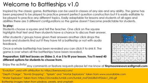 Battleships PowerPoint Game Template
