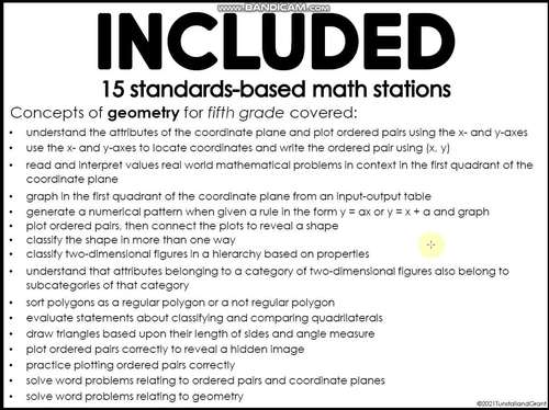 Stations by Standard Geometry Fifth Grade by Reagan Tunstall | TPT