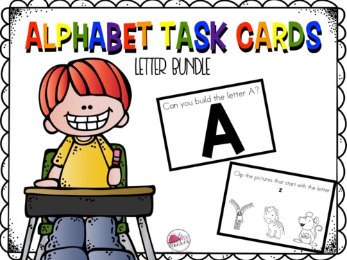 Preview of Alphabet Task Cards in Action