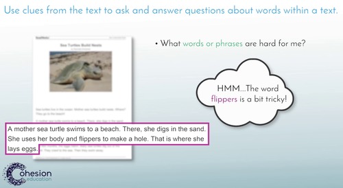 Ask and Answer Questions About Unknown Words in a Text by Cohesion Education