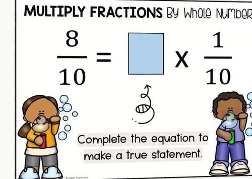 Multiply Fractions by Whole Numbers Boom Cards - 4th Grade Math Review Test Prep