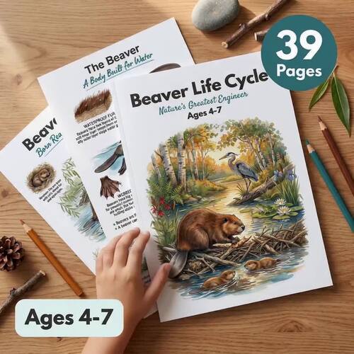 Beaver Life Cycle Worksheets Dam Building Science Activities Ages 4-7
