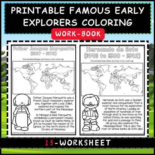 Printable Famous Early Explorers Coloring Pages by Lib Anatomy school