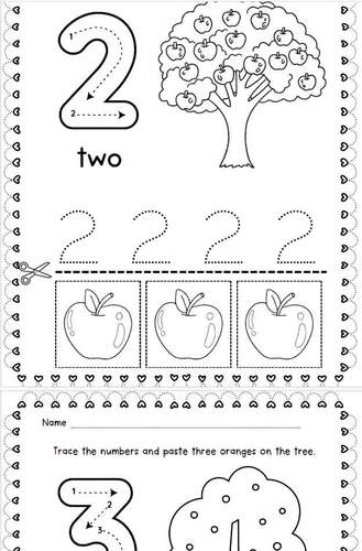 Tracing Numbers to 10 Cut and Paste | Back to school | TPT